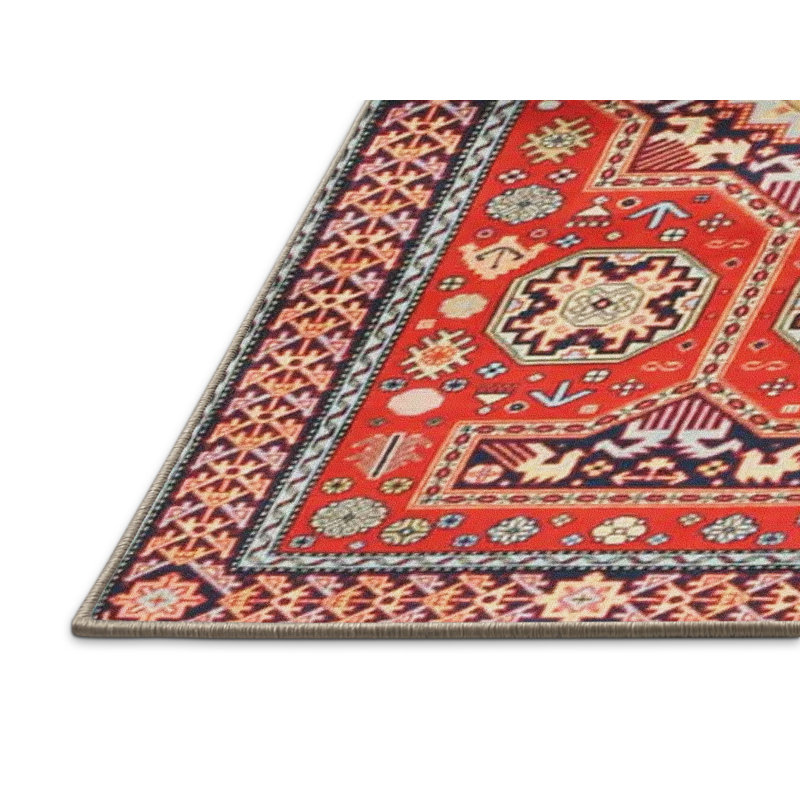 Tapis oriental rouge / noir / beige, Rectangle 5 pi x 8 pi