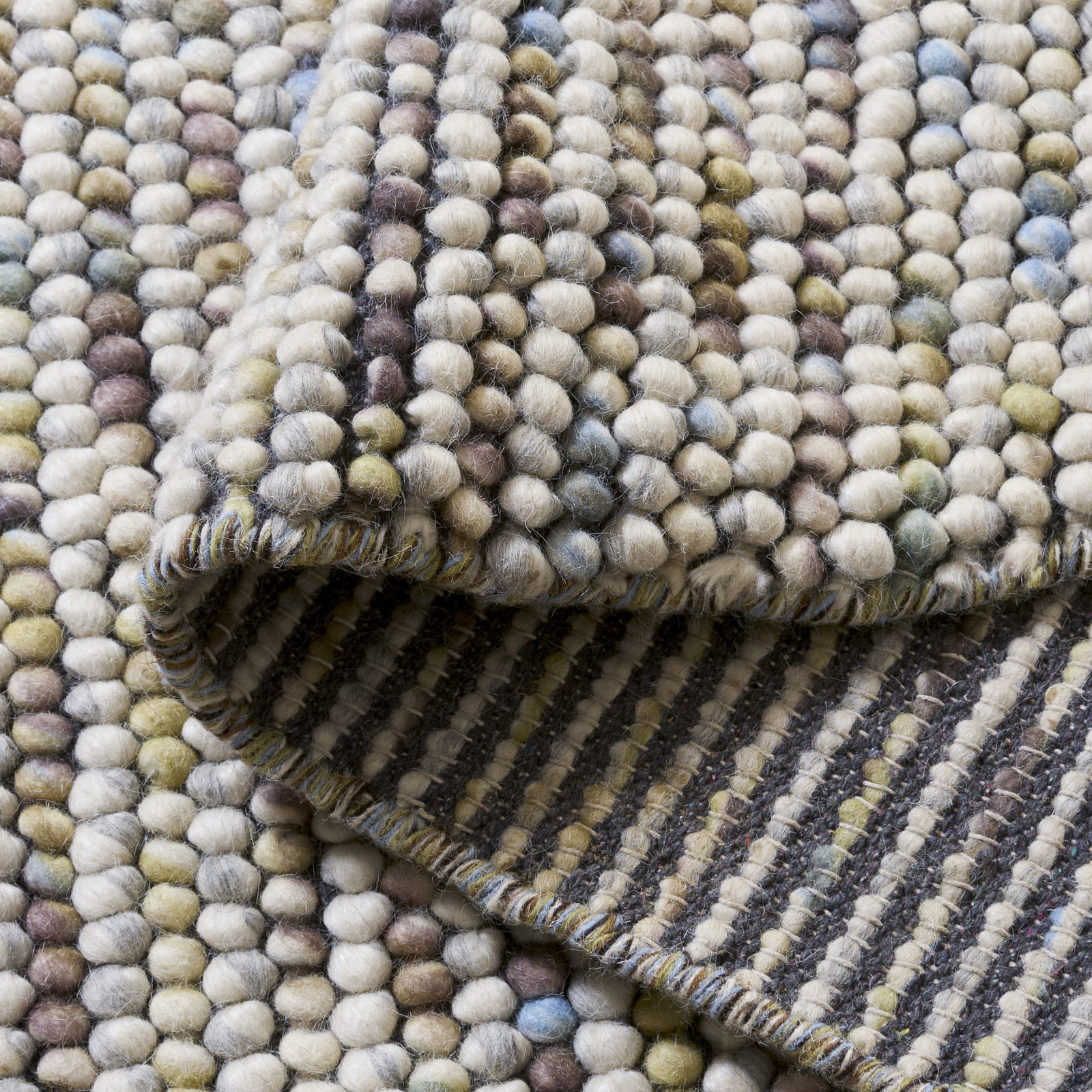 Elle Ivory Multi Hand-Woven Flatweave Rug, Round 3'