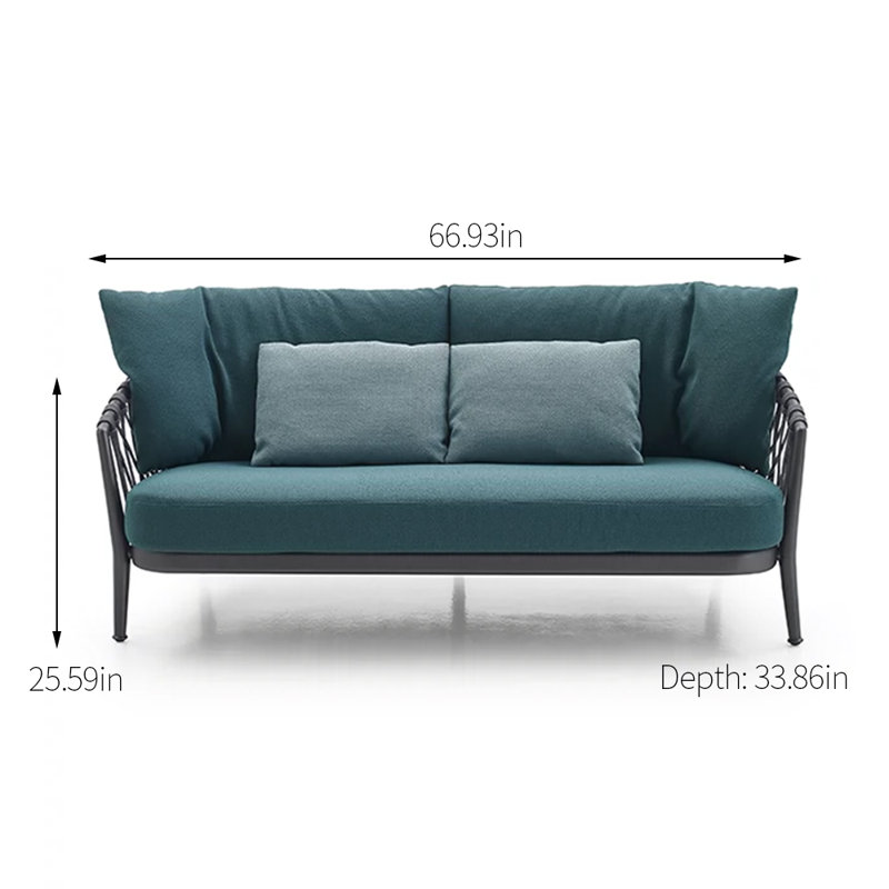 Causeuse d'extérieur en tissu Noorul 66,93 po