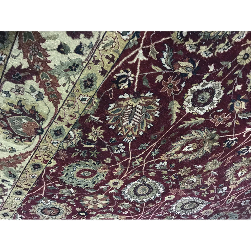 Wool Oriental Area Rug in Wine/Brown