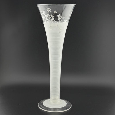 Winter Wonderland Snowflake Hollow Flute Glass S/2
