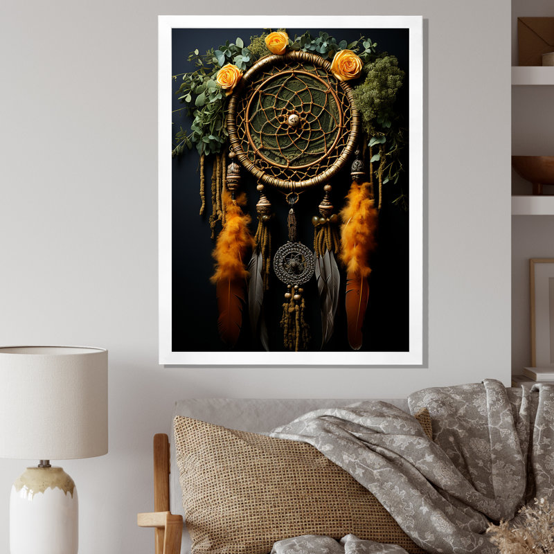 Coghill Native Art Earthly Connections I, Cadre photo blanc, H 40 po x l 30 po x P 1,5 po