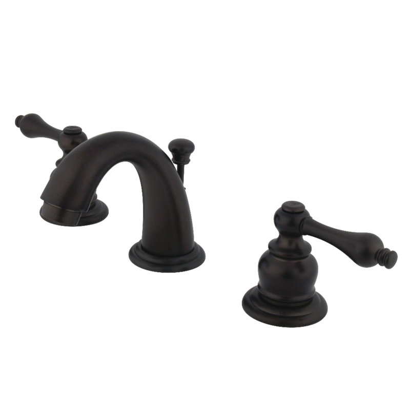 Kingston Brass English Country Two-Handle 3-Hole Deck Mount Widespread Bathroom Faucet with Retail Pop-Up Drain