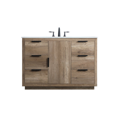 Broadlands 48'' Single Bathroom Vanity with Engineered Marble Top