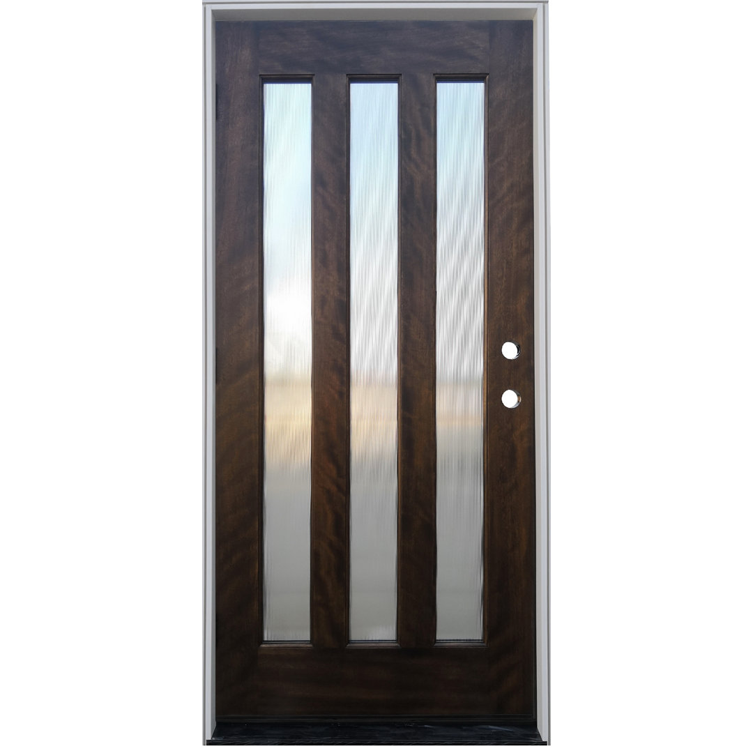 37.75'' x 81.5'' Glass Wood Front Entry Doors Creative Entryways