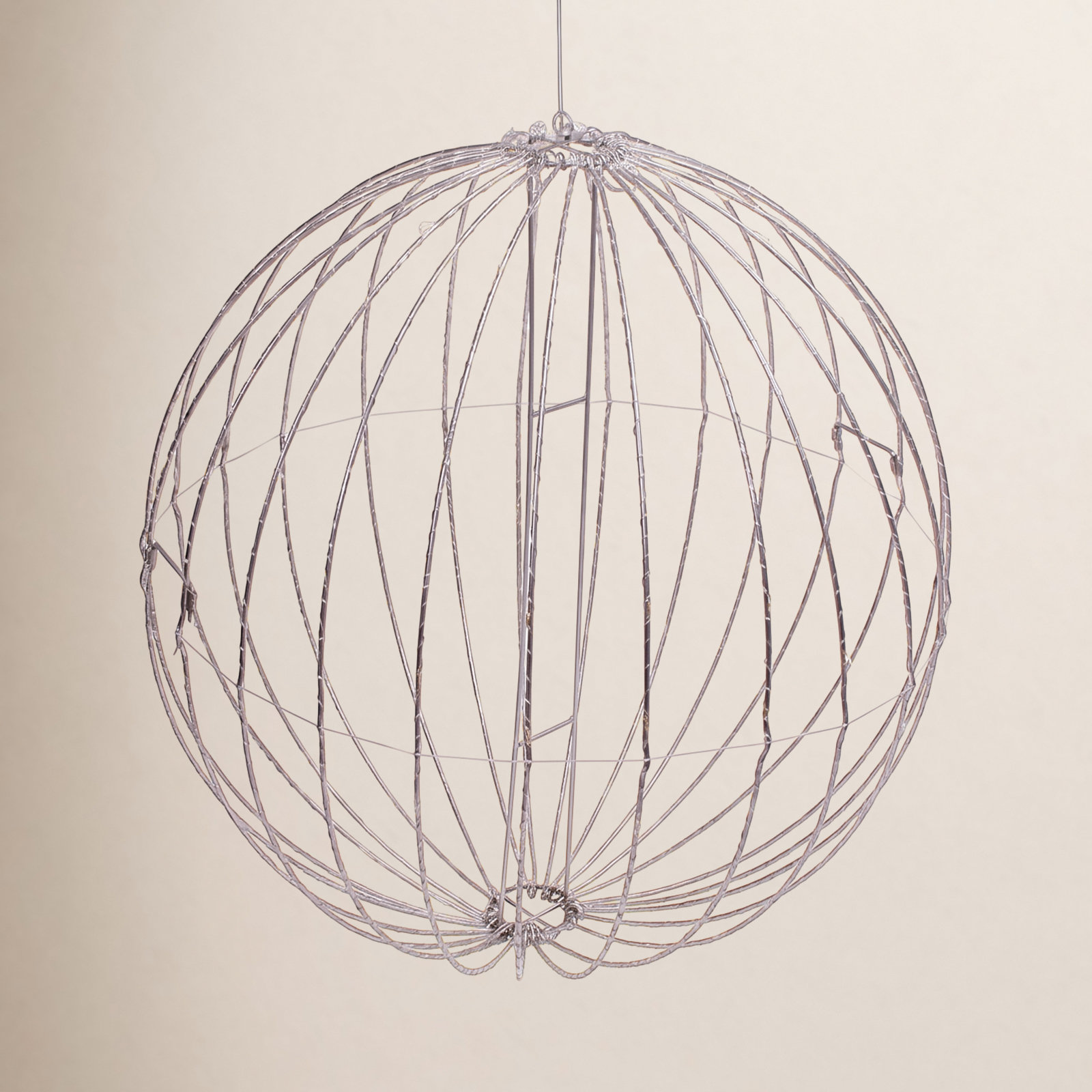 Illuminated Metal Sphere with Micro LED Lights, 17" H x 15" W x 15" D