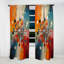 Rideau optique occultant coloré Mid Century Century - 1 panneau coloré-107823928