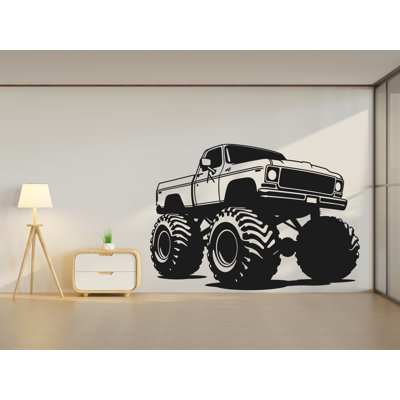 Autocollant mural camion monstre, autocollant mural chambre de bébé, autocollant voiture camion monstre, autocollant voiture monstre, autocollant camion, autocollant voiture 3D, décalque de voiture