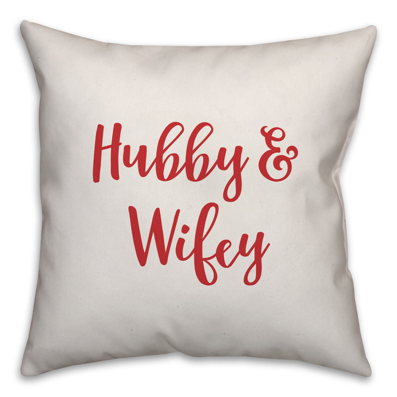  Coussin Hubby and Wifey, Blanc / rouge, Coussin décoratif