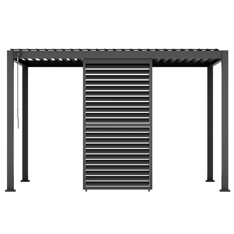 111 Adjustable Aluminum Shutter Wall (Pergola accessory), Black, 94"H x 48"W x 0.249"D