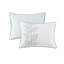 Couette brodée 6 pièces King/King, bleue et blanche, réversible en microfibre, dos doux, broderie classique de feuilles en microfibre blanche, réversible avec