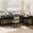 Black Solid Wood L-Shaped Desk with Drawers-1120158853