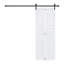 2 panneaux à 2 panneaux pliables de 80 po x 28 po Porte de grange coulissante en bois de noyer blanc avec ensemble de quincaillerie-132755245-132755259-132755273
