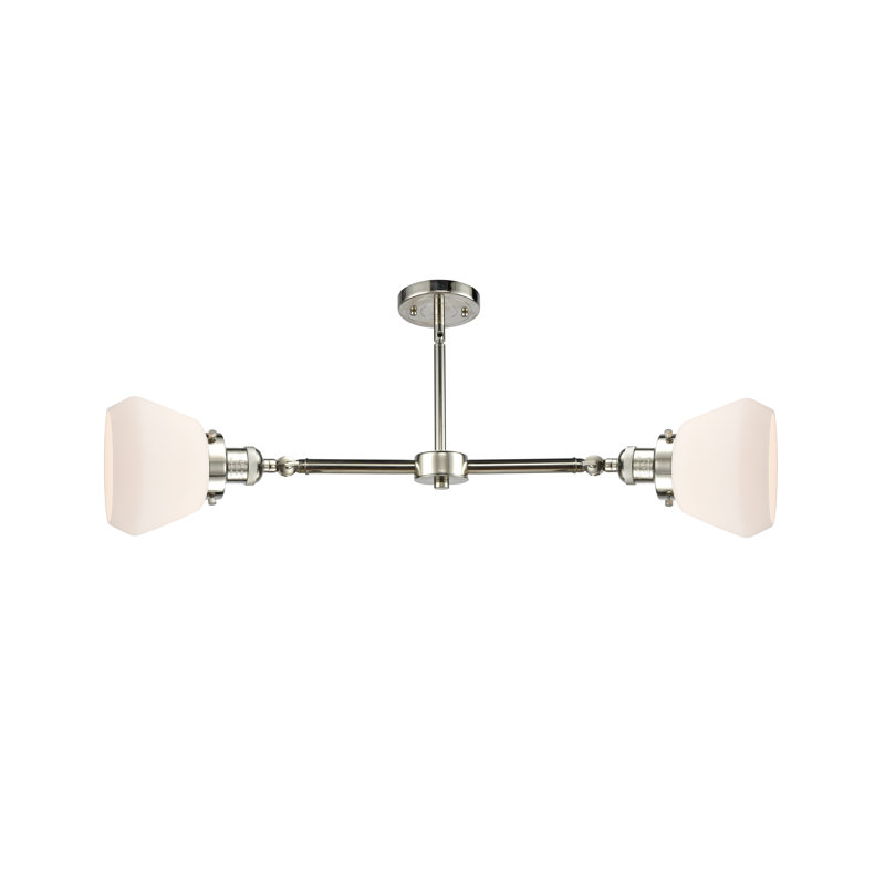 Chill 2 - Light Kitchen Island Pendant, Matte White Cased, 6 Watt Vinage LED Bulb, Polished Nickel