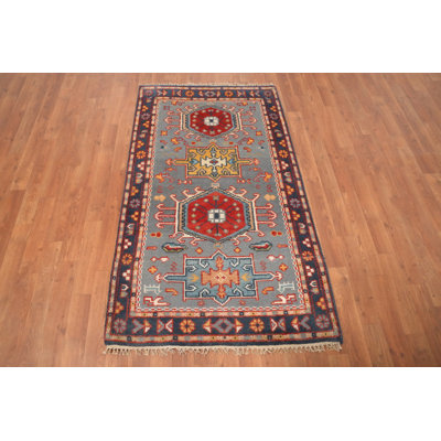Geometric Kazak Handmade Rug 3x5