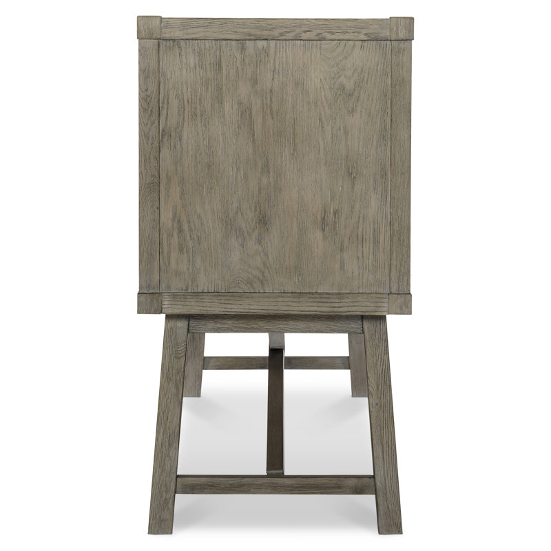Albion Transitional 64'' Gray Knotty Oak Sideboard with X-Stretcher Base