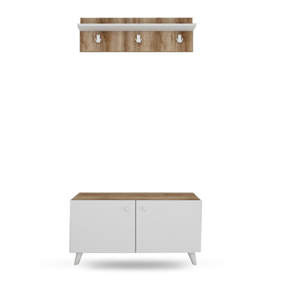 Bronson Hall Tree 100cm Wide with Bench and Shoe Storage