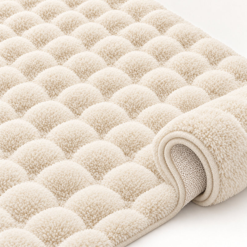 Aspire Homeware Cream Bubble Texture Area Rug, CREAM, 120x170cm