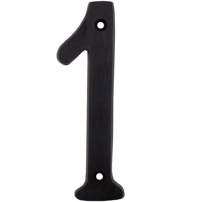 Numéro de maison robuste 4 po, Noir mat, 1