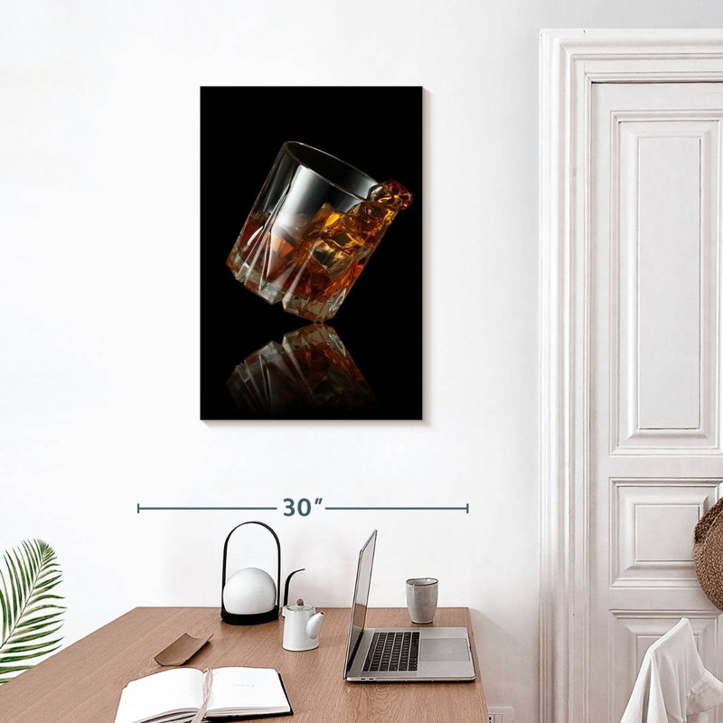 Whiskey Glass Reflection Canvas Print, 30" H x 20" W x 1.25" D