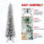 Arbre de Noël enneigé 6 pi - Arbre en PVC mince avec 358 pointes enneigées, conception peu encombrante, effet de neige réaliste, support en métal robuste, installation facile-274121563