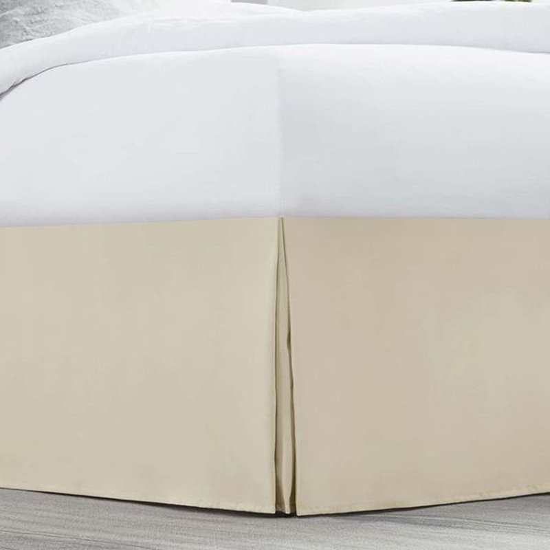Luxury Pleated 14" Bed Skirt, Beige, Twin