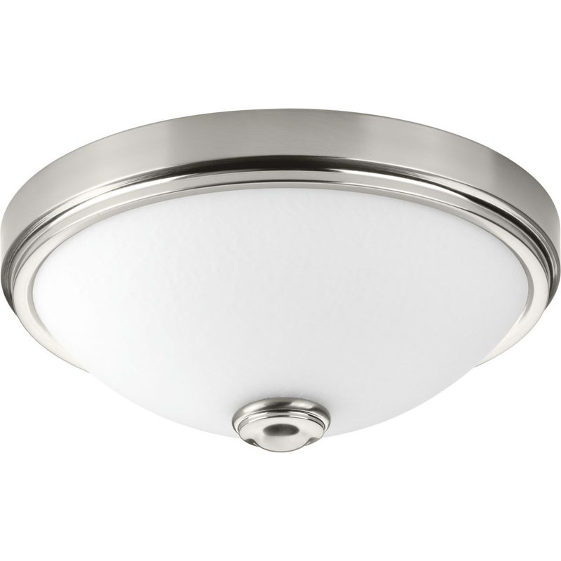 Plafonnier encastré 1 lumière Boykins, Nickel brossé, H 5,38 po x l 15 po x P 15 po
