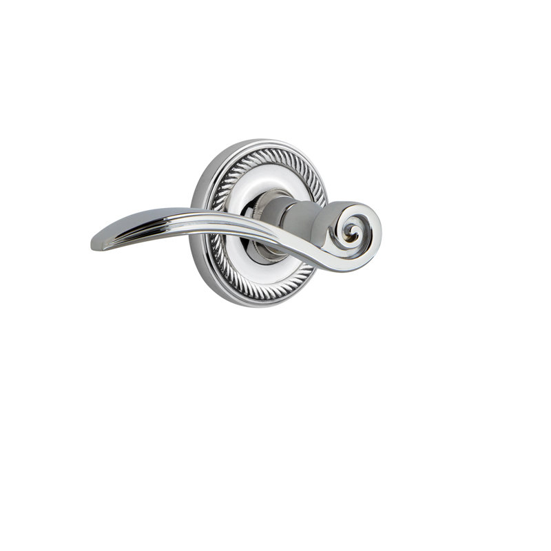 Nostalgic Warehouse Rosette Passage (couloir et garde-robe) avec levier Swan, 2-3/8 po, Chrome brillant, Gauche