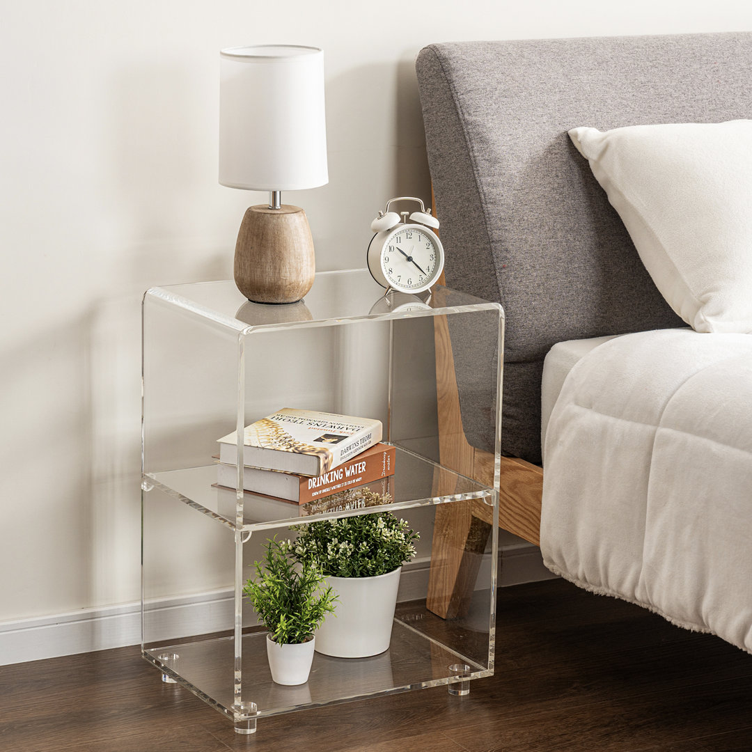 Bedroom Bedside Clear Nightstand Table  Wrought Studio™