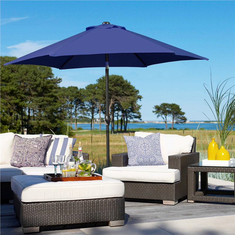 2.3m Garden Parasol Umbrella, Navy Blue