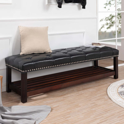 Banc de rangement en similicuir