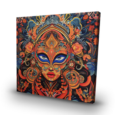 Aztec face - 32"x32" art on canvas