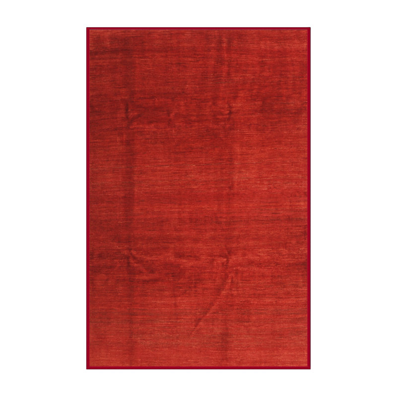 Tapis de zone rouge contemporaine, Rectangle 5 pi x 7 pi