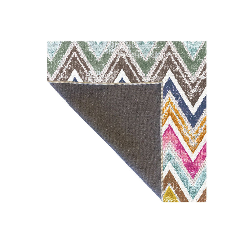 Tapis décoratif multicolore à motif géométrique moderne lavable à la machine