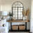 Black Arched Window Pane Mirror, Decorative Arch Window Mirror for Wall