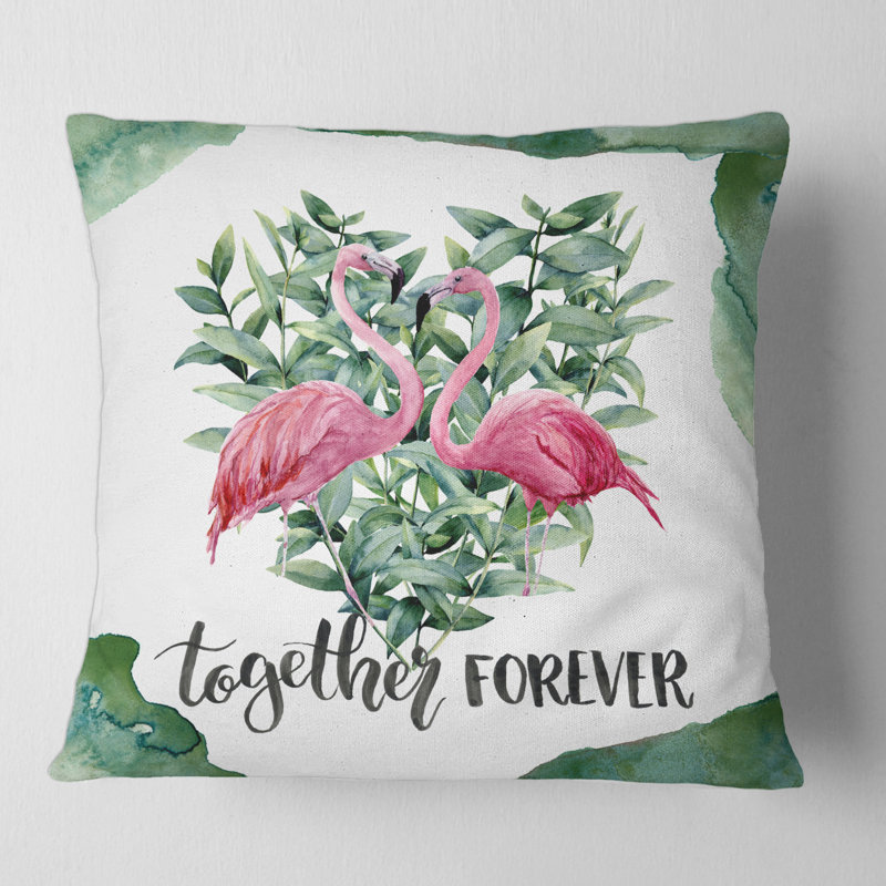 Housse de coussin carrée flamant flamant, 18" x 18"