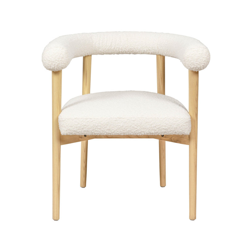 Chaise de salle à manger Joan Cream Performance Boucle, Naturel, Crème, crème