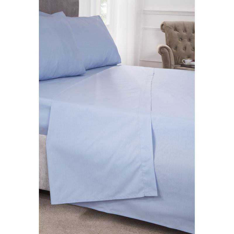 Percale Cotton Blend Percale Housewife Pillow Case, Blue
