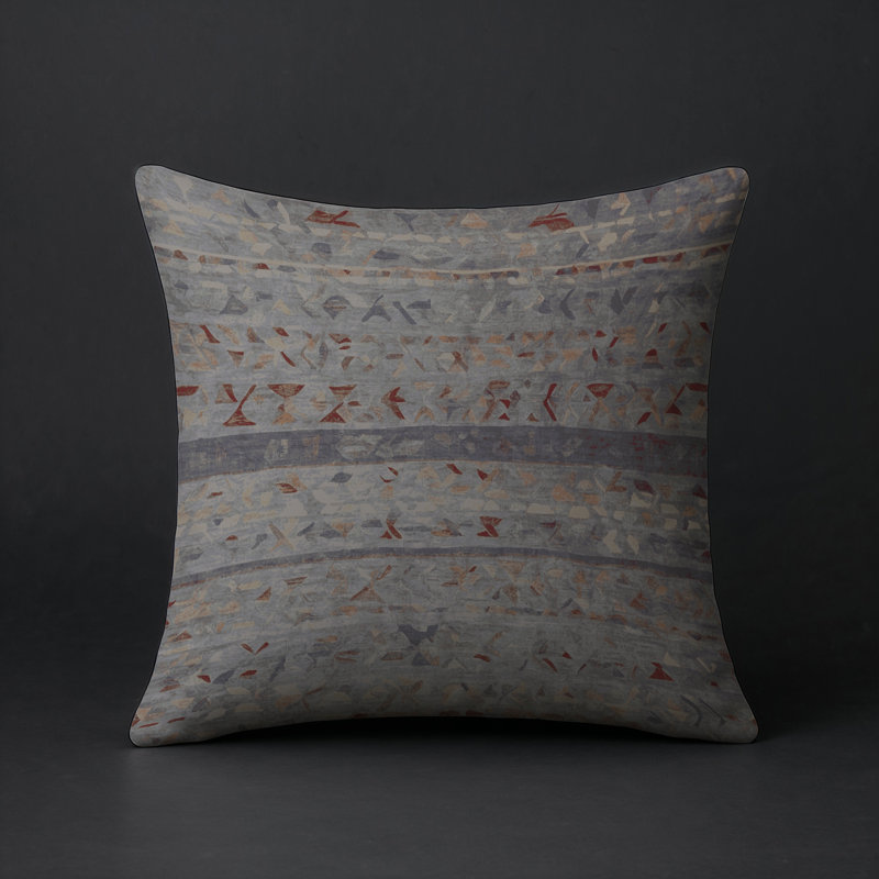 Coussin décoratif intérieur et extérieur Modern, Noir / abstrait, Carré 18 po