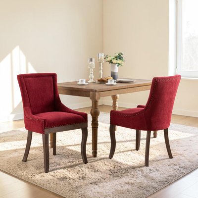 Chaise de salle à manger rembourrée en lin