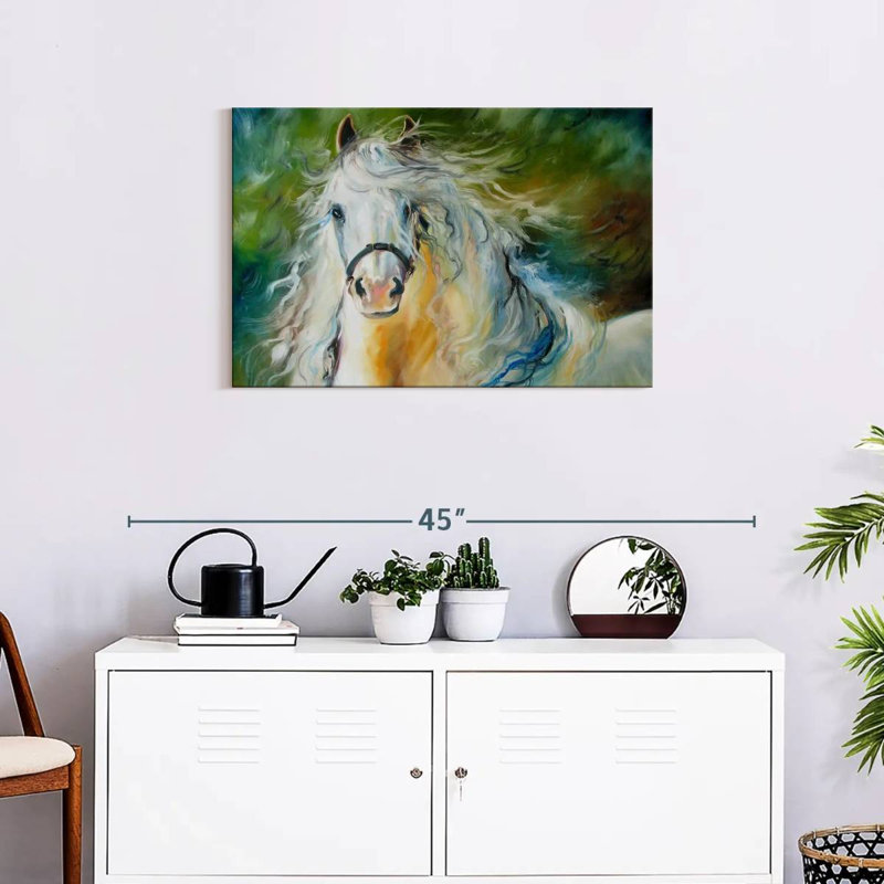 White Cloud The Andalusian Stallion, 20" H x 30" W