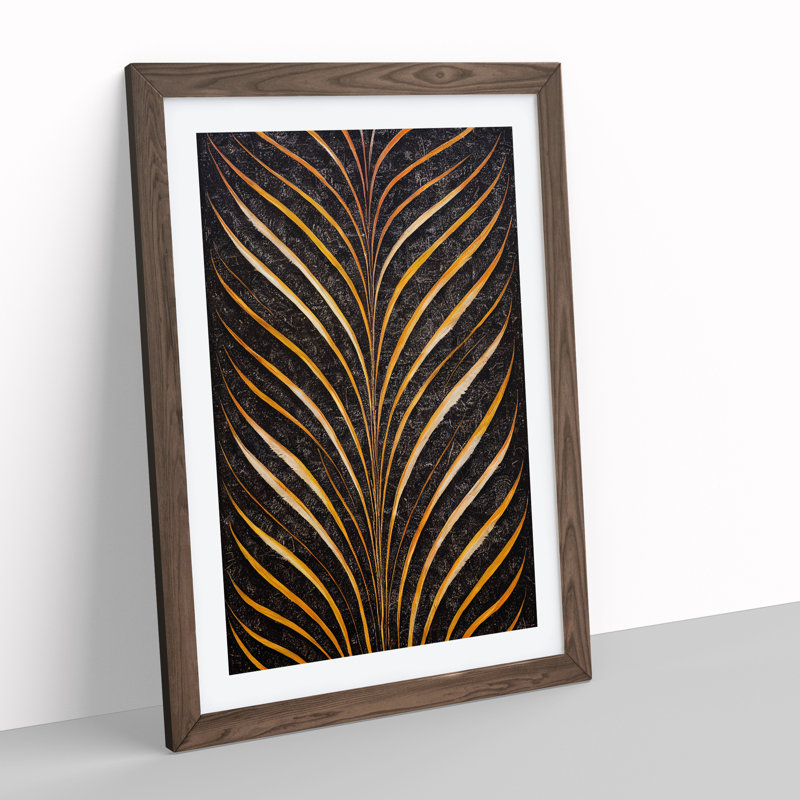 Sacred Feather - Wall Art, 46cm H x 34cm W x 2cm D, Walnut Framed