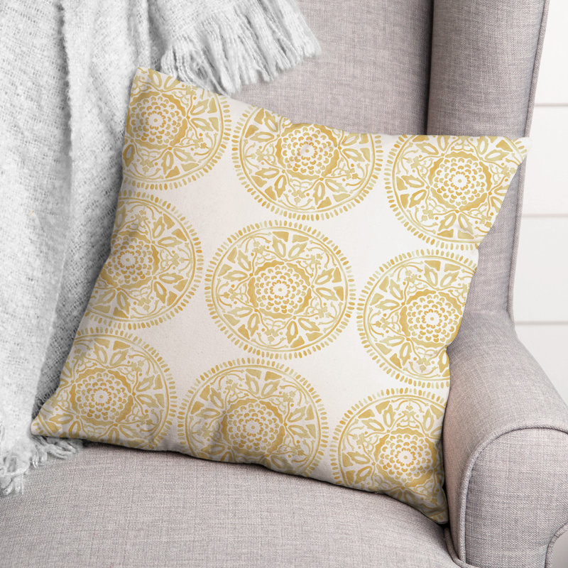 Housse et insert de coussin extérieur d'extérieur, Jaune clair