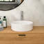 Lavabo vasque de salle de bain en céramique blanche, 15,73 po x 15,73 po, teinté, idéal pour les salles de bain classiques