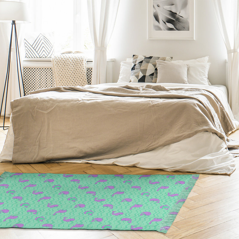 Vert baleines Tapis décoratif, non
