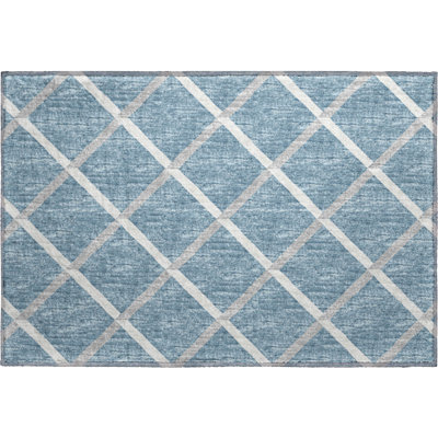 Premium Machine Washable Vaseem AMF140 Sky Rug
