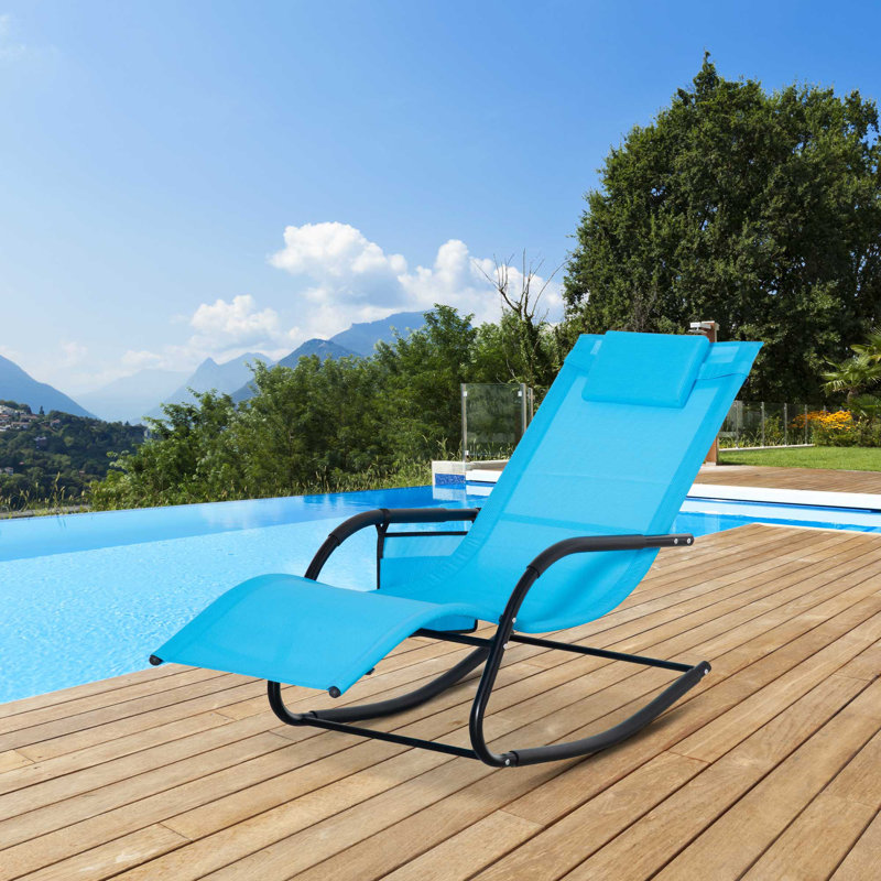 Chaise berçante Lapoint, Bleu très foncé