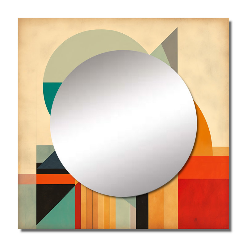 Flaminia - Miroir mural moderne Mid-Century pour chambre à coucher, 23 po x 23 po