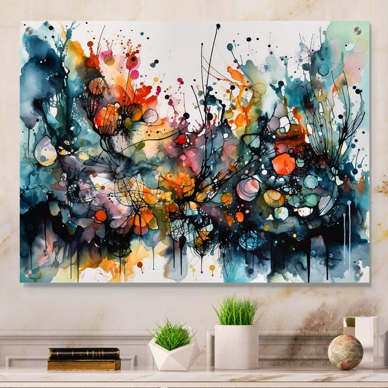 Captivating Boho Dance II - Art mural abstrait en acrylique, H 12 po x l 20 po