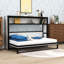 Lit escamotable simple en bois avec tablettes-1388943590